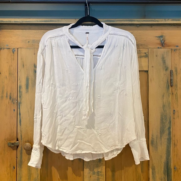 Free People Wishful Moments Tie Neck Top - Picture 3 of 6